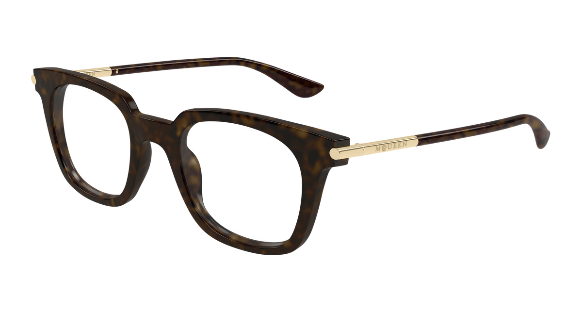 Alexander McQueen AM0521O Eyeglasses - Havana / Transparent (002)
