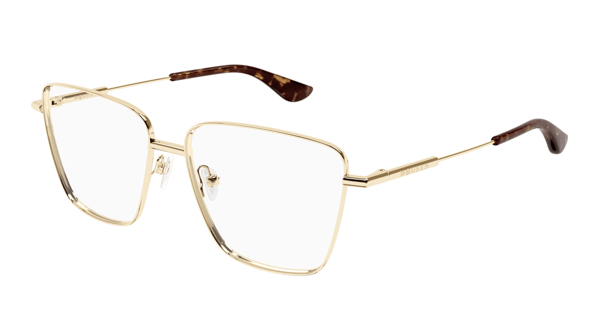 Alexander McQueen AM0503O Eyeglasses - Gold / Transparent (002)