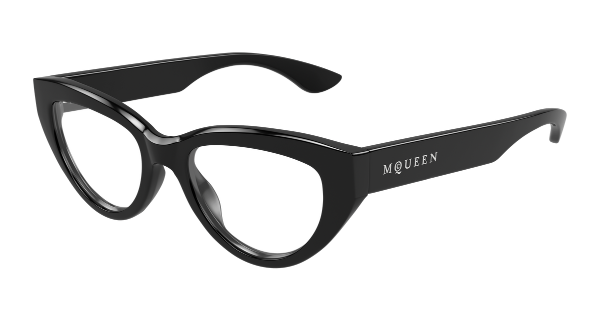 Alexander McQueen AM0529O Eyeglasses - Black / Transparent (001)