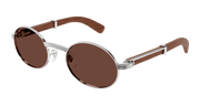 Cartier CT0464S Sunglasses - Silver / Brown (016)