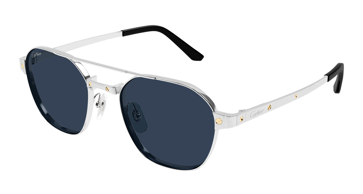 Cartier CT0571S Sunglasses - Silver / Blue (002)