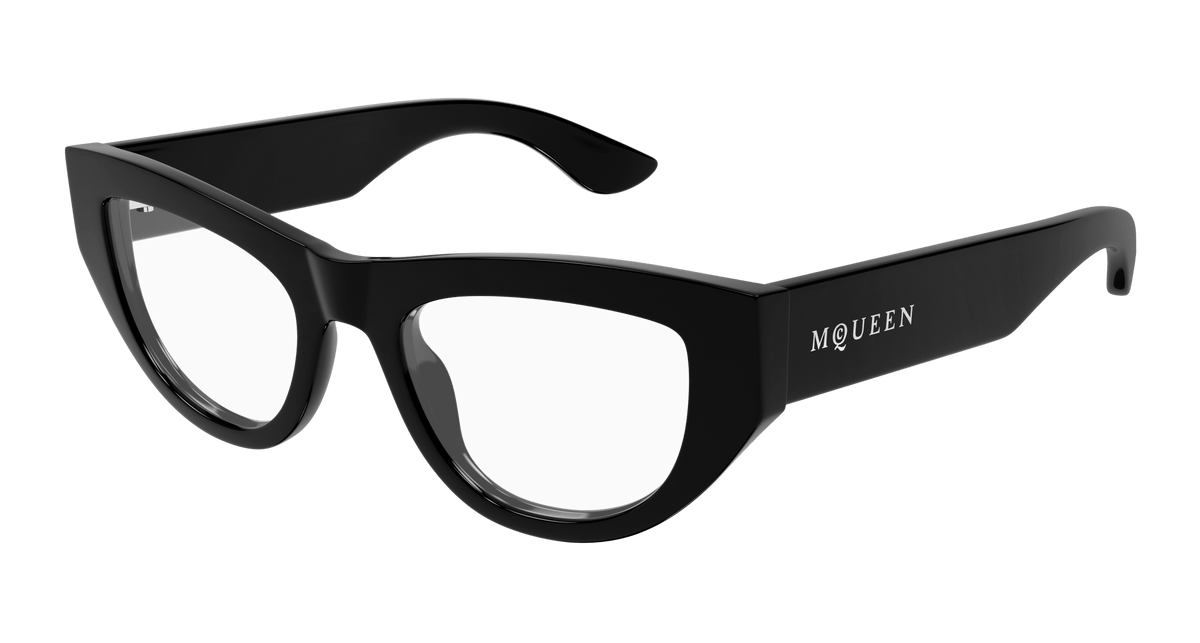 Alexander McQueen AM0512O Eyeglasses - Black / Transparent (001)