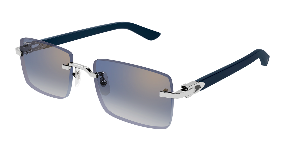 Cartier CT0579S Sunglasses - Silver / Blue (008)