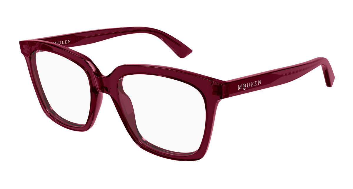 Alexander McQueen AM0513O Eyeglasses - Burgundy / Transparent (003)