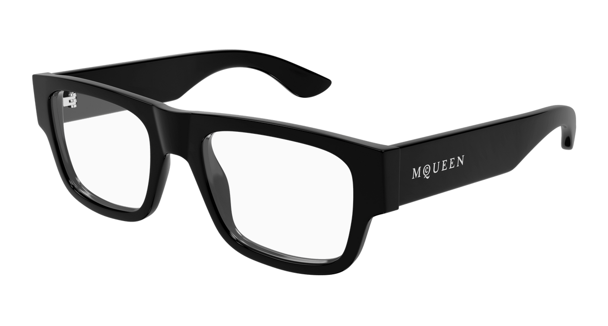 Alexander McQueen AM0511O Eyeglasses - Black / Transparent (001)