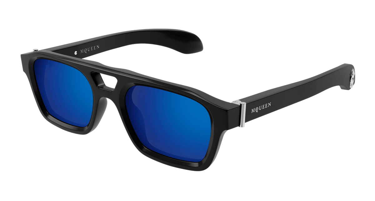 Alexander McQueen AM0505S Sunglasses - Black / Blue (003)
