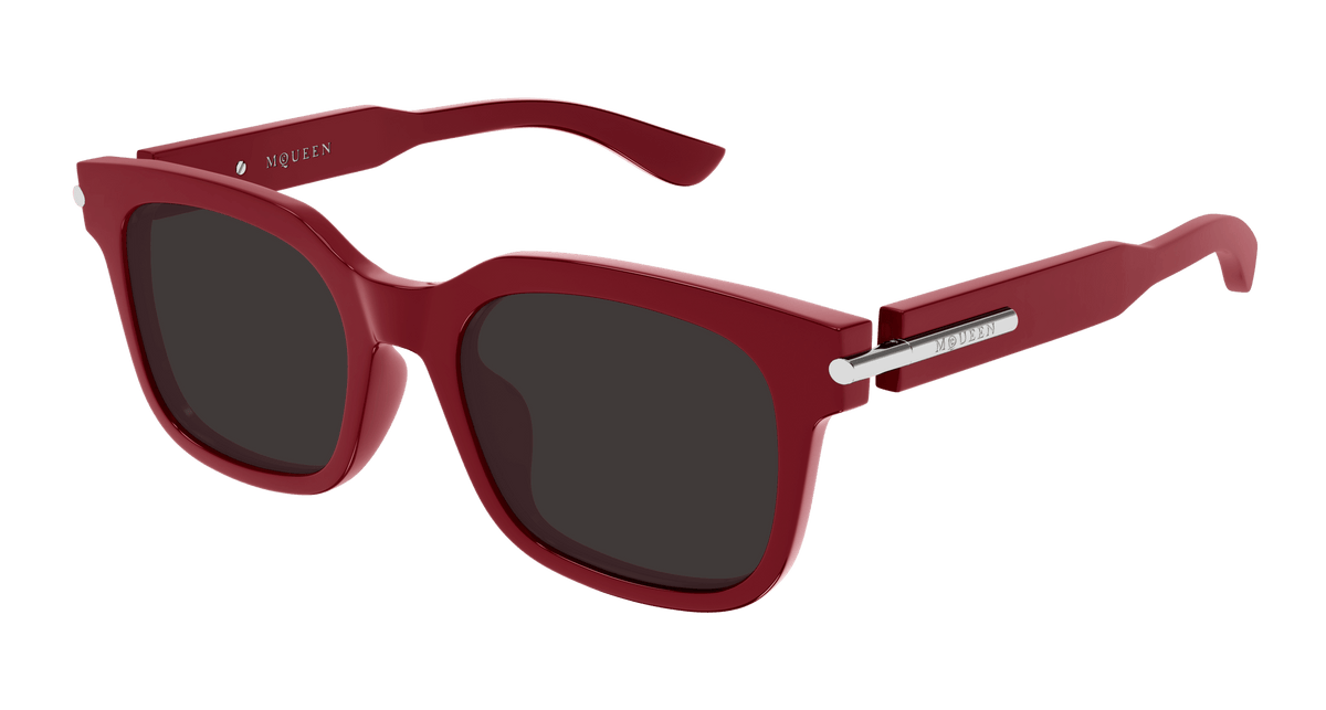 Alexander McQueen AM0496SA Sunglasses - Burgundy / Grey (003)