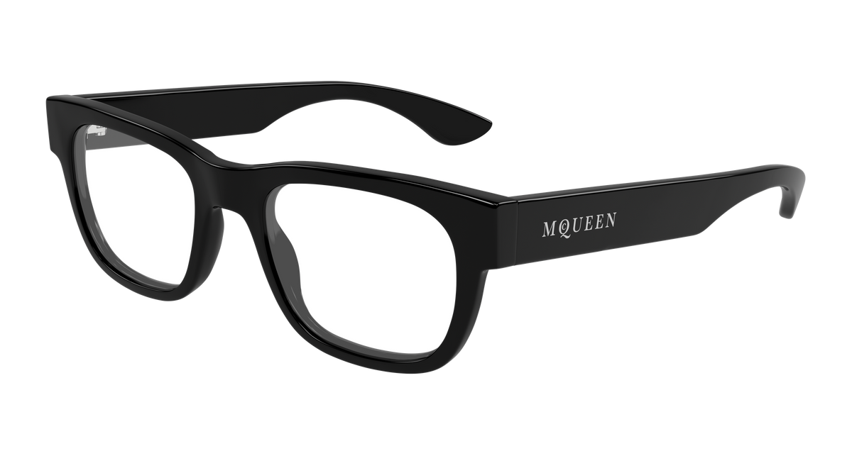 Alexander McQueen AM0531O Eyeglasses - Black / Transparent (001)