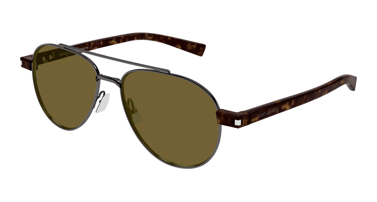 Saint Laurent SL 843 Sunglasses - Gunmetal / Brown (004)