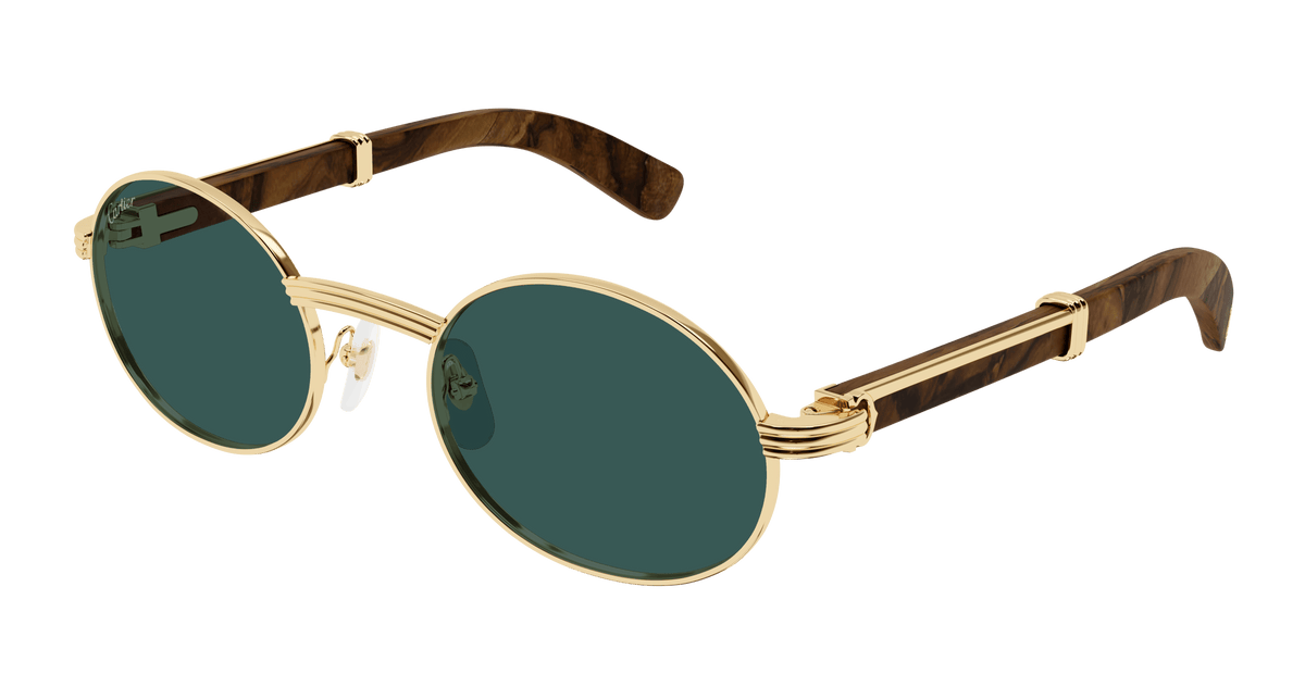 Cartier CT0464S Sunglasses - Gold / Green (015)