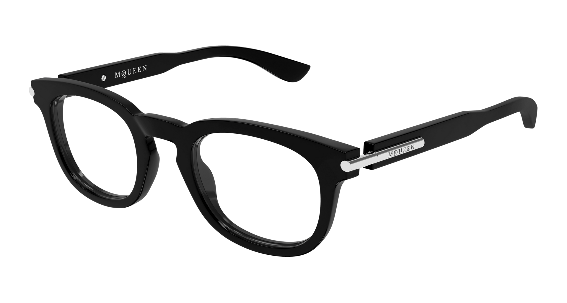 Alexander McQueen AM0498O Eyeglasses - Black / Transparent (001)