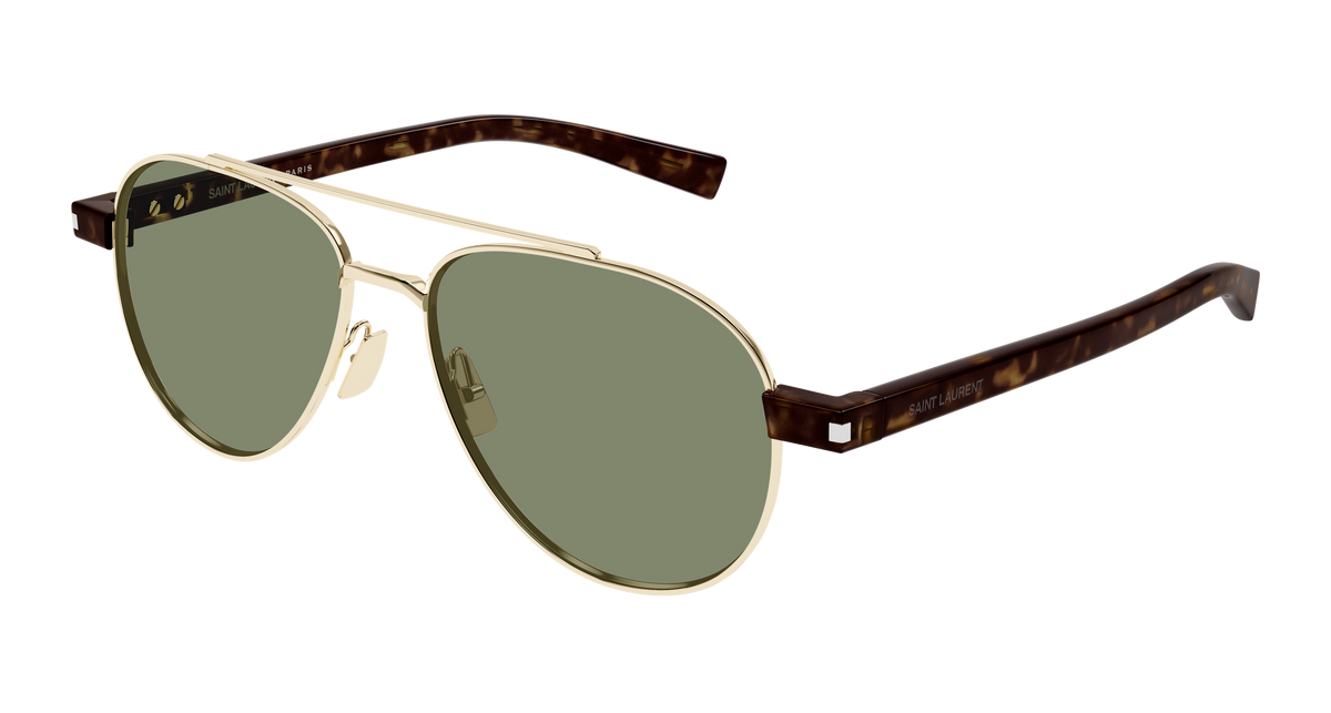 Saint Laurent SL 843 Sunglasses - Gold / Green (003)