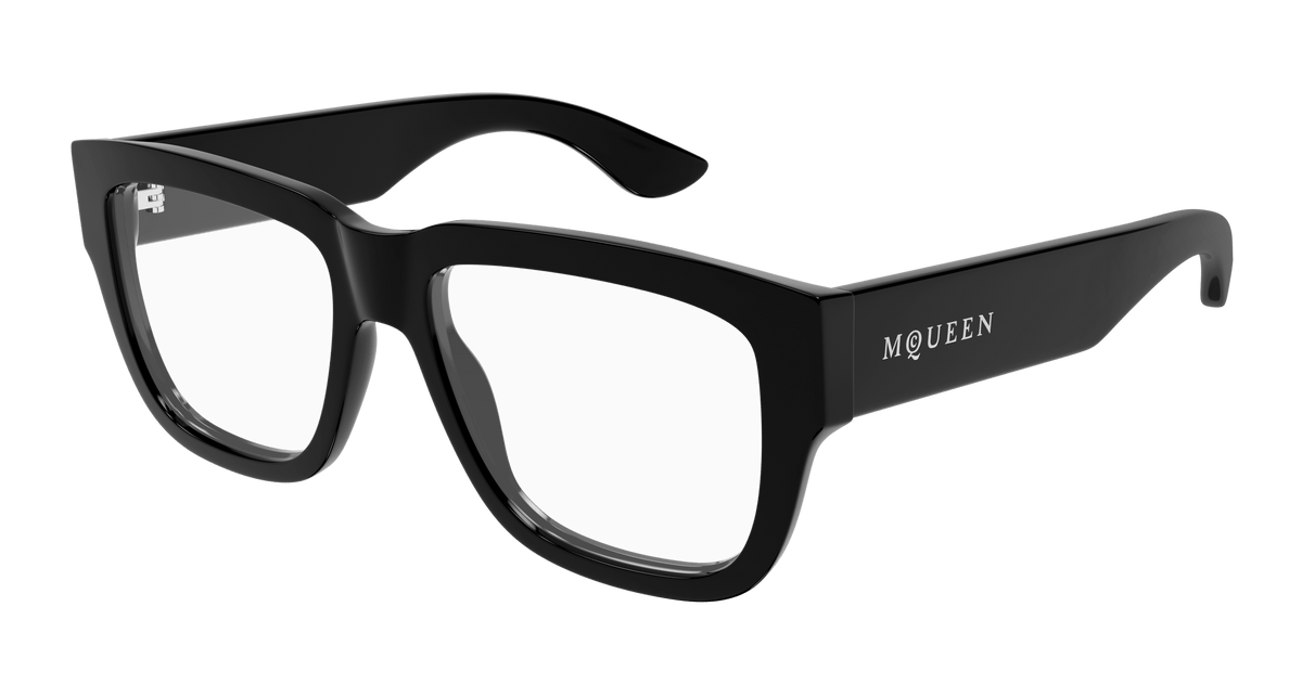 Alexander McQueen AM0510O Eyeglasses - Black / Transparent (001)