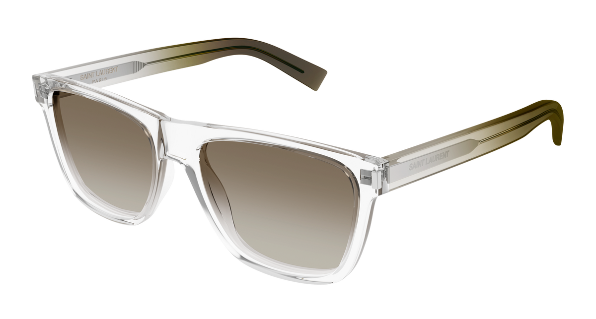 Saint Laurent SL 619 Sunglasses - Crystal / Green (008)