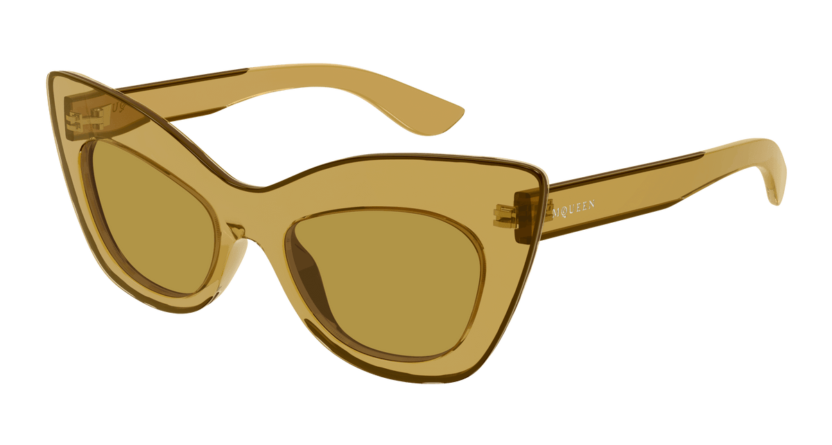 Alexander McQueen AM0516S Sunglasses - Yellow / Brown (002)