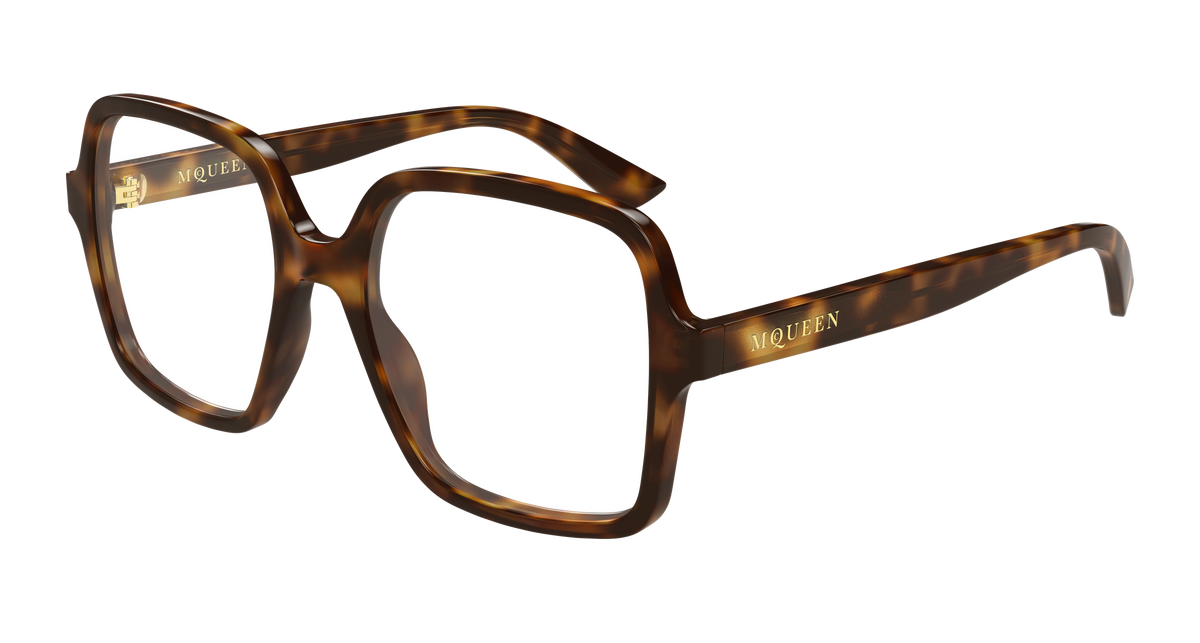 Alexander McQueen AM0538O Eyeglasses - Havana / Transparent (002)