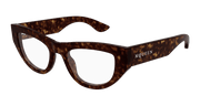 Alexander McQueen AM0512O Eyeglasses - Havana / Transparent (002)