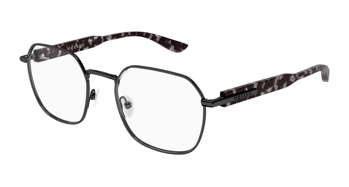 Alexander McQueen AM0499O Eyeglasses - Gunmetal / Transparent (002)