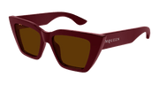 Alexander McQueen AM0507S Sunglasses - Burgundy / Brown (003)