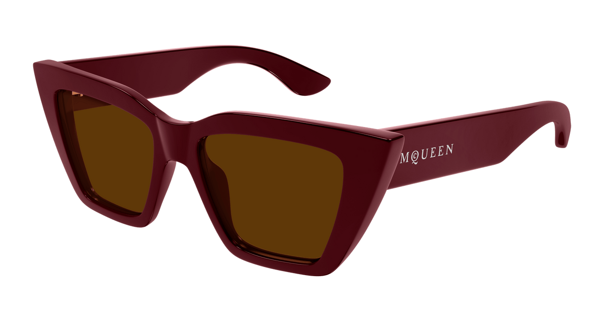 Alexander McQueen AM0507S Sunglasses - Burgundy / Brown (003)