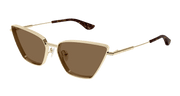 Alexander McQueen AM0501S Sunglasses - Gold / Brown (002)