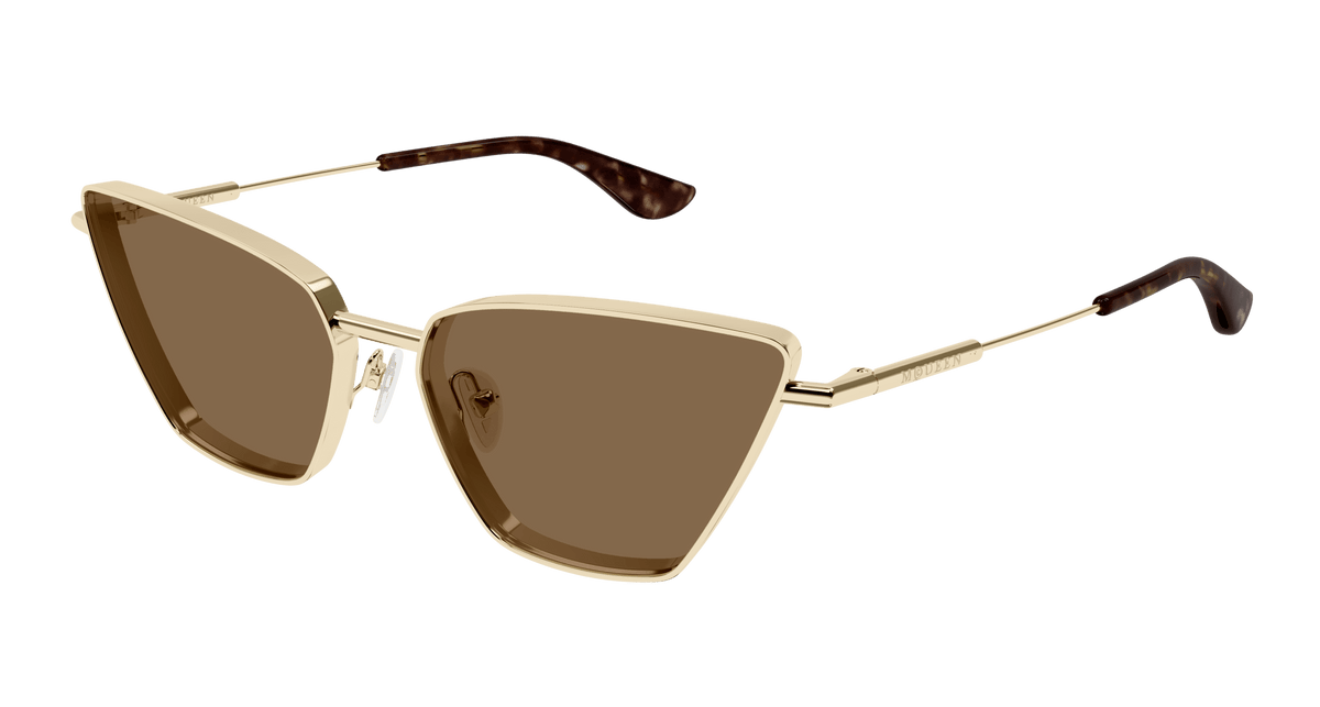 Alexander McQueen AM0501S Sunglasses - Gold / Brown (002)