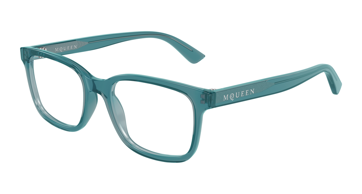 Alexander McQueen AM0541O Eyeglasses - Blue / Transparent (010)