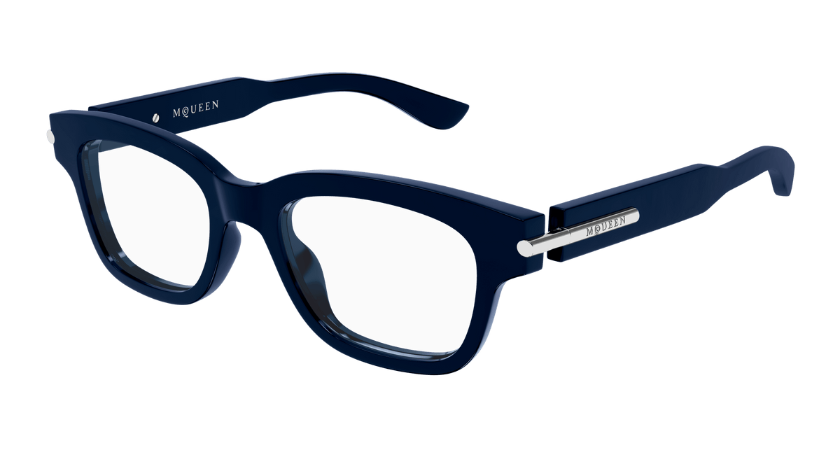 Alexander McQueen AM0497O Eyeglasses - Blue / Transparent (008)