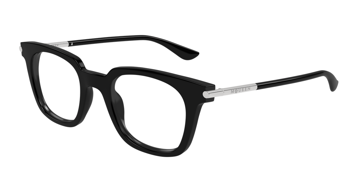 Alexander McQueen AM0521O Eyeglasses - Black / Transparent (001)
