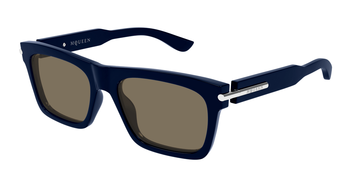 Alexander McQueen AM0495S Sunglasses - Blue / Brown (004)