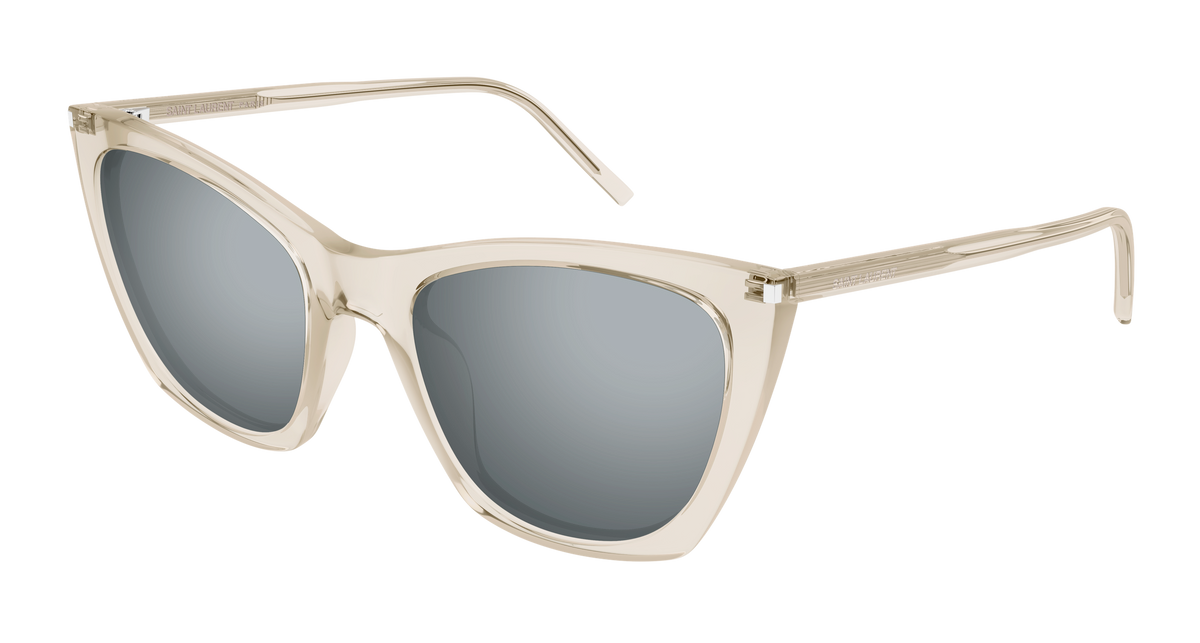 Saint Laurent SL 214 KATE THIN Sunglasses - Beige / Silver (004)