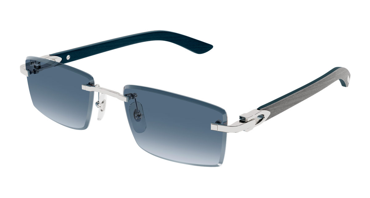 Cartier CT0582S Sunglasses - Silver / Blue (004)