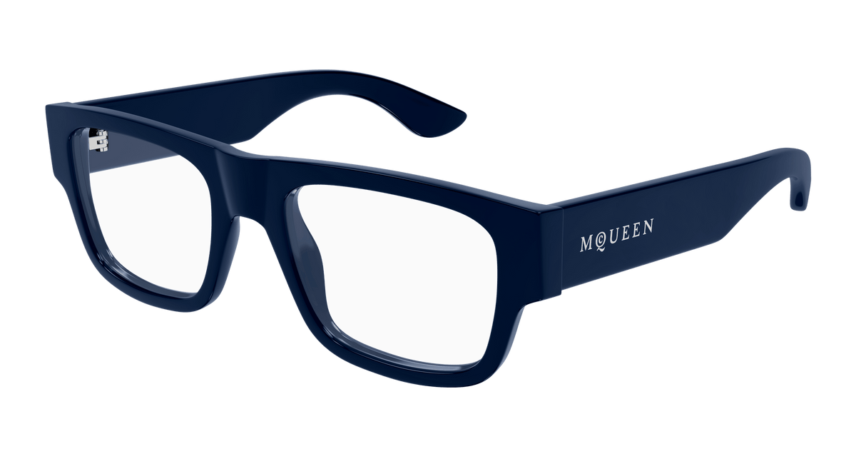 Alexander McQueen AM0511O Eyeglasses - Blue / Transparent (003)