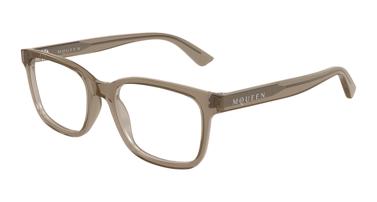 Alexander McQueen AM0541O Eyeglasses - Brown / Transparent (011)