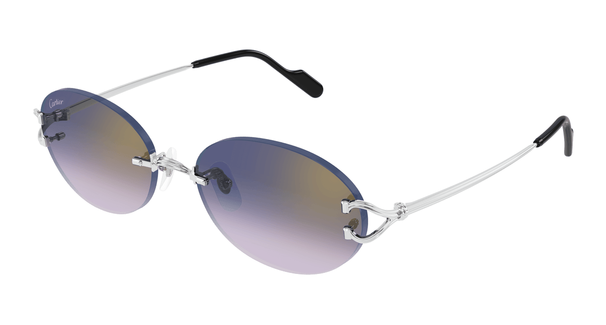Cartier CT0551S Sunglasses - Silver / Blue (003)