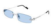 Cartier CT0535S Sunglasses - Silver / Light Blue (005)