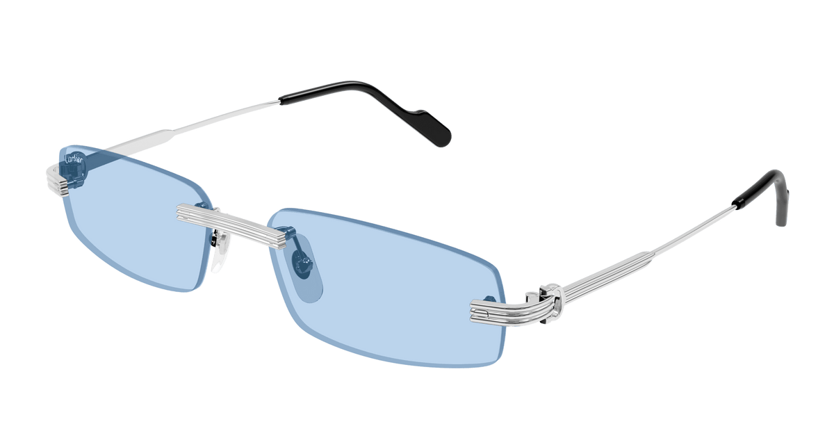 Cartier CT0535S Sunglasses - Silver / Light Blue (005)