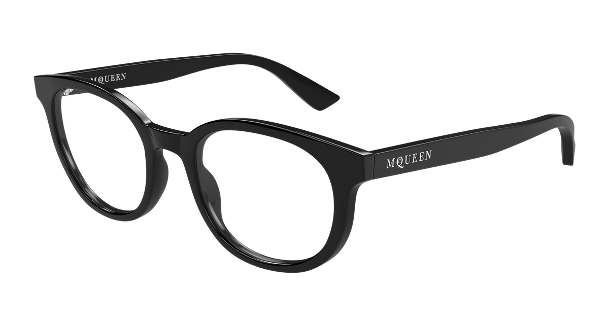 Alexander McQueen AM0567O Eyeglasses - Black / Transparent (001)