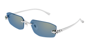 Cartier CT0474S Sunglasses - Silver / Light Blue (005)