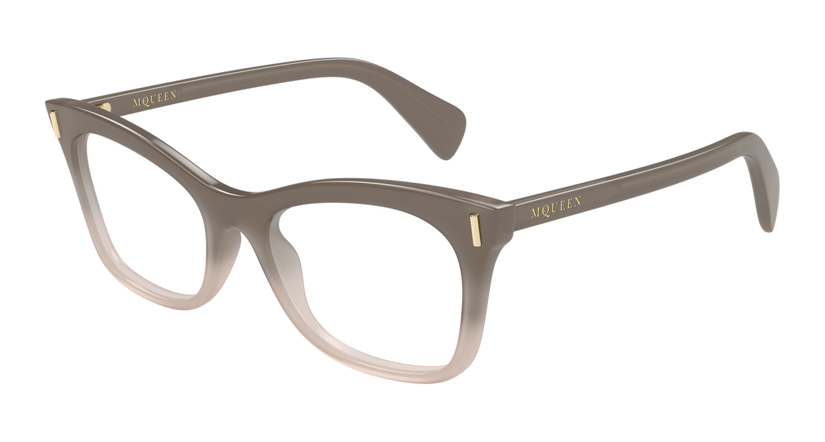 Alexander McQueen AM0552O Eyeglasses - Brown / Transparent (004)
