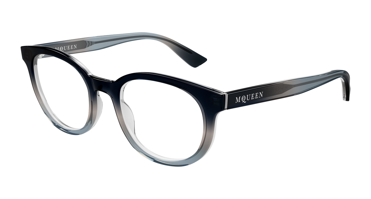 Alexander McQueen AM0567O Eyeglasses - Blue / Transparent (006)