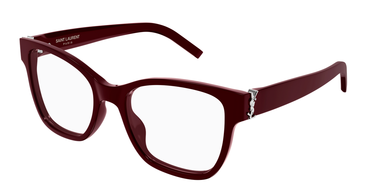 Saint Laurent SL M158 Eyeglasses - Burgundy / Transparent (006)