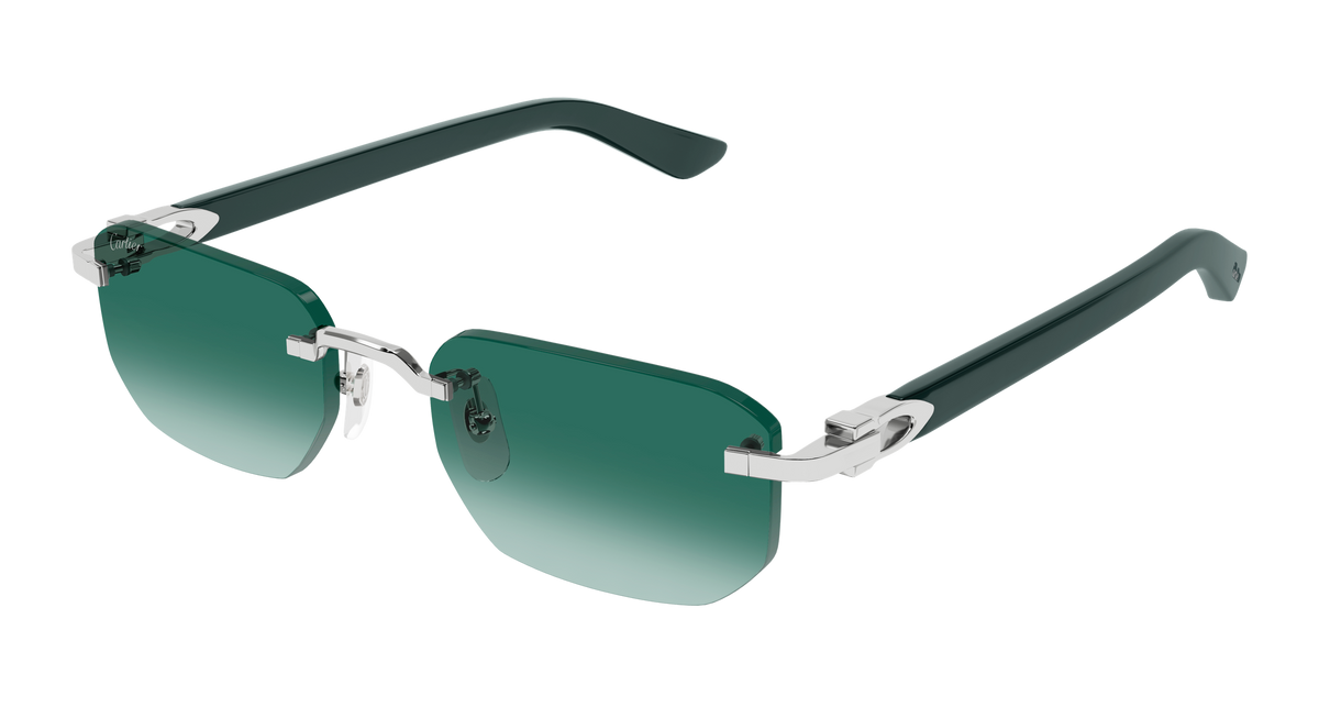 Cartier CT0622S Sunglasses - Silver / Green (003)
