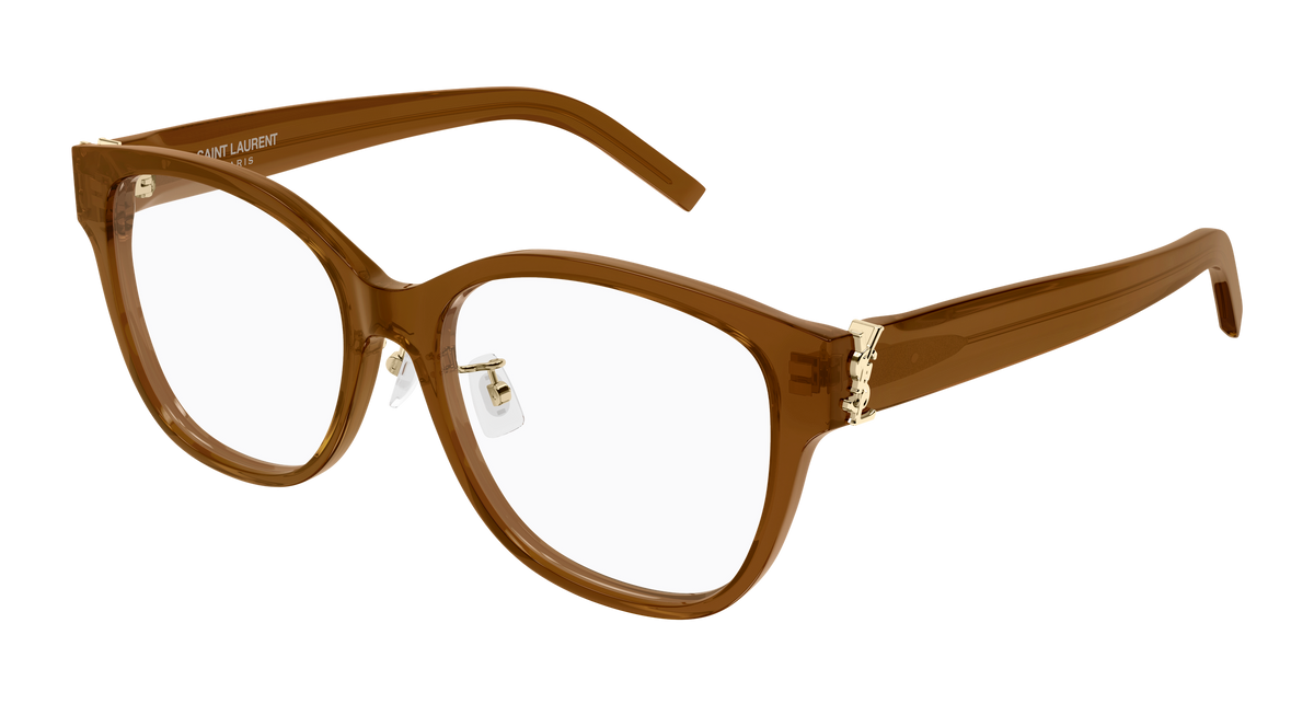 Saint Laurent SL M168/F Eyeglasses - Brown / Transparent (005)