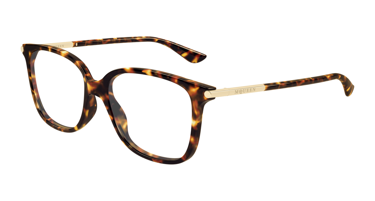Alexander McQueen AM0554O Eyeglasses - Havana / Transparent (007)