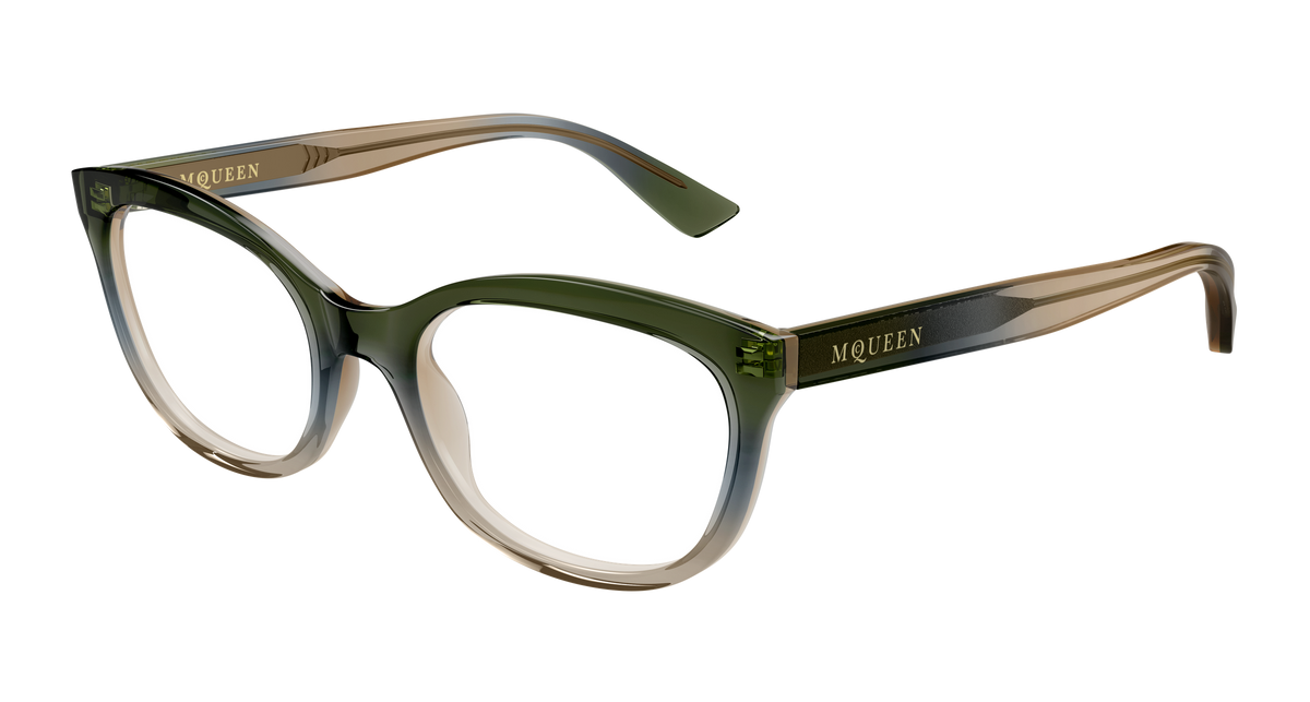 Alexander McQueen AM0569O Eyeglasses - Green / Transparent (006)
