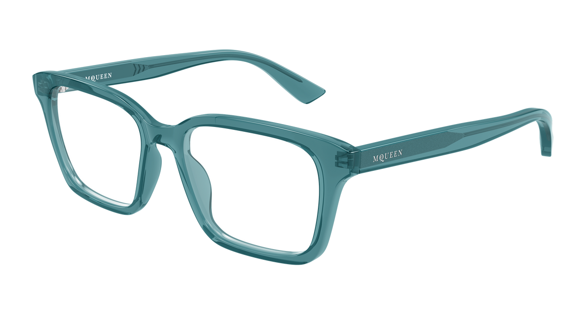 Alexander McQueen AM0566O Eyeglasses - Blue / Transparent (005)