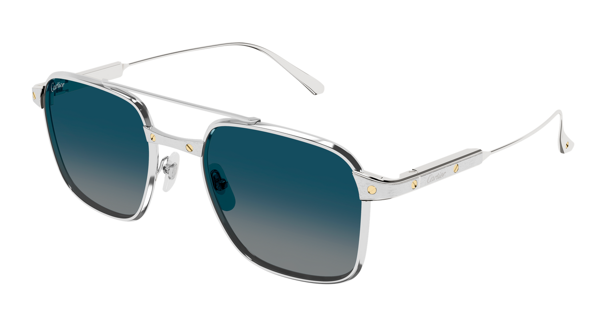 Cartier CT0610S Sunglasses - Silver / Blue (004)