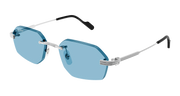 Cartier CT0616S Sunglasses - Silver / Light Blue (005)