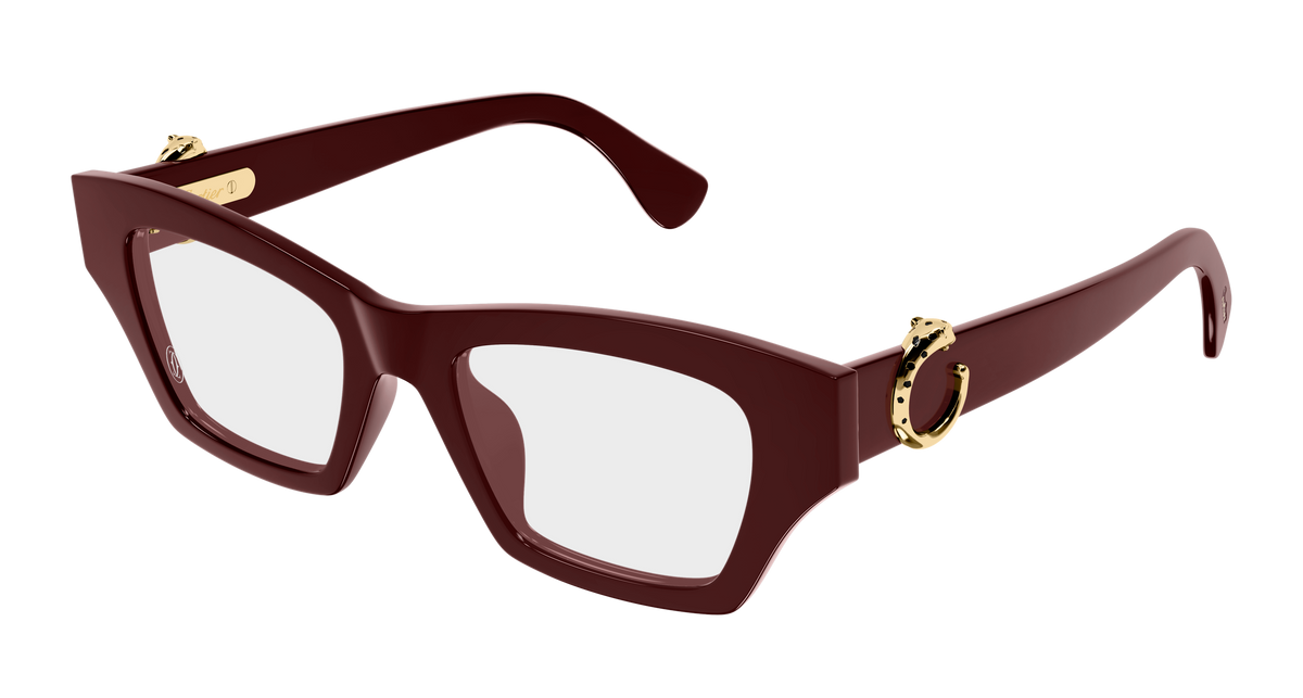 Cartier CT0639O Eyeglasses - Burgundy / Transparent (008)